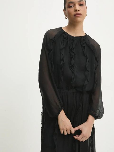 Answear.LAB bluzka damska kolor czarny gładka - zdjęcie produktu nr 1