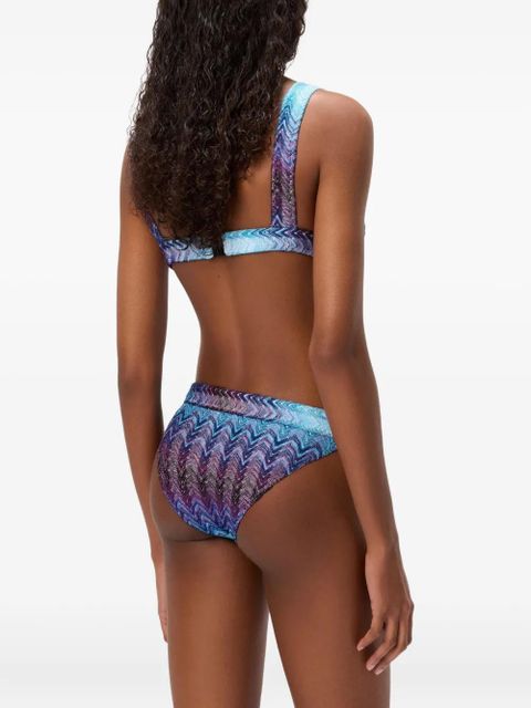 Missoni patterned-knit bikini - Blue
