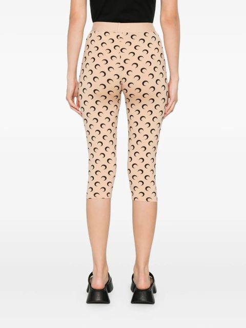 Marine Serre moon-print cropped trousers - Neutrals