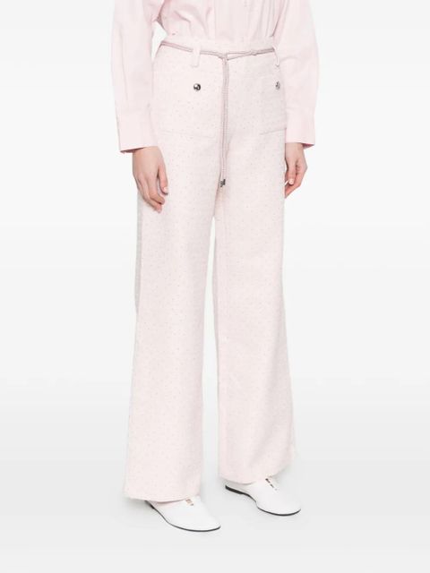 Maje crystal-embellished tailored trousers - Pink