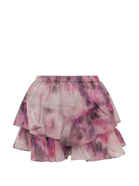 MARANT ÉTOILE cadia printed ruffled mini skirt - Pink - zdjęcie produktu nr 1