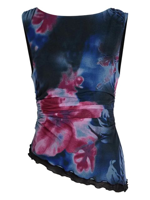 Free People Ash floral-print asymmetric top - Blue - zdjęcie produktu nr 1