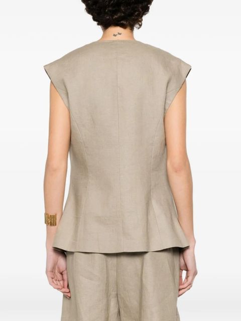 Eleh button waistcoat - Neutrals