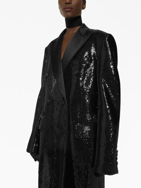 Dolce & Gabbana peak-lapel double-breasted coat - Black