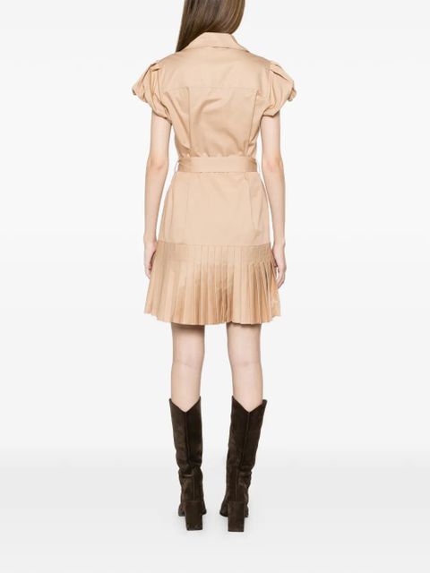 TWINSET belted pleated mini dress - Neutrals