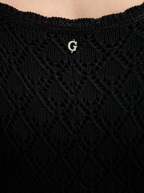 Guess sukienka ALBA kolor czarny maxi prosta W5YK85 Z0010 - zdjęcie produktu nr 2