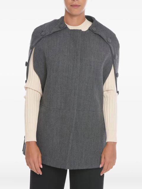 Jil Sander button-detailing cape jacket - Grey - zdjęcie produktu nr 1