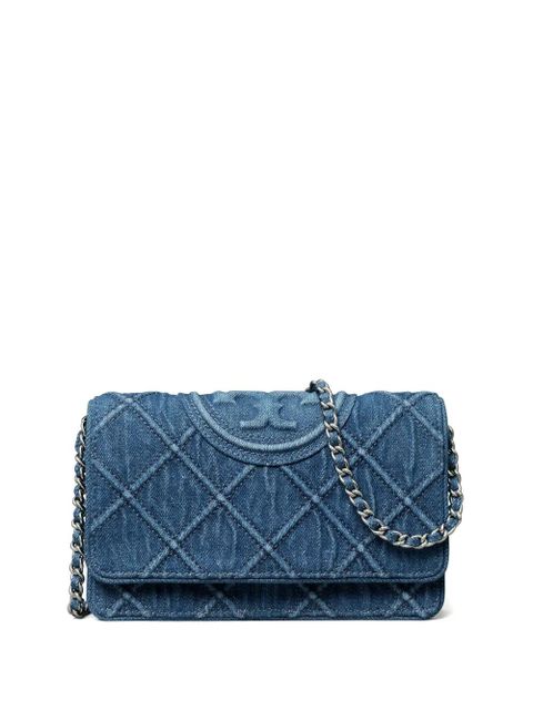 Tory Burch Fleming Soft denim chain cross body bag - Blue - zdjęcie produktu nr 1