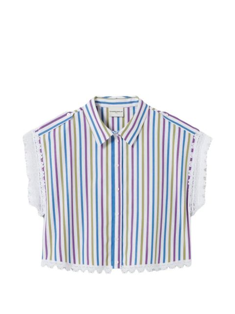 Claudie Pierlot striped lace shirt - White - zdjęcie produktu nr 1