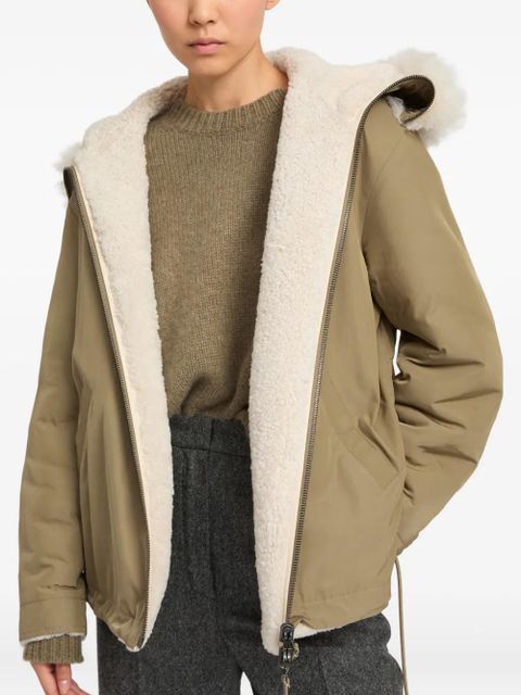 Yves Salomon hooded reversible jacket - Green