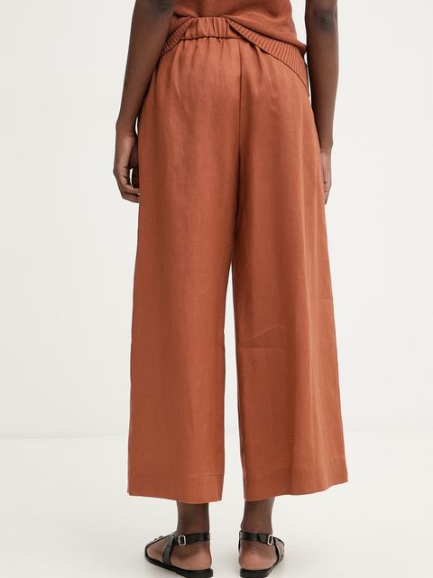 MM by Max Mara spodnie damskie lniane CANNETI - zdjęcie produktu nr 1