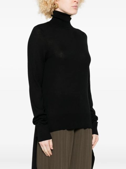 TOTEME double-sleeve tie-front turtleneck dress - Black