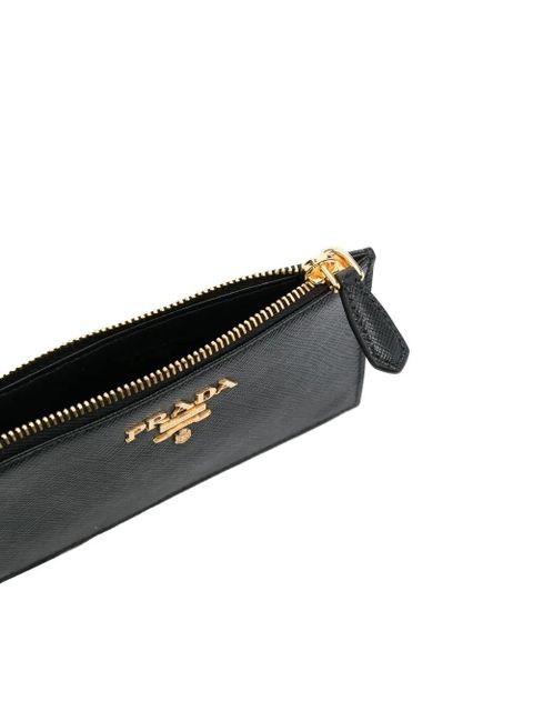 Prada logo-plaque leather wallet - Black