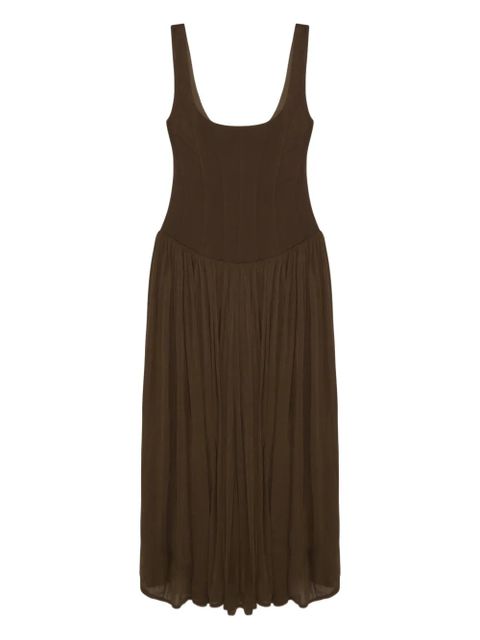 Simkhai Jamie square-neck midi dress - Brown - zdjęcie produktu nr 1