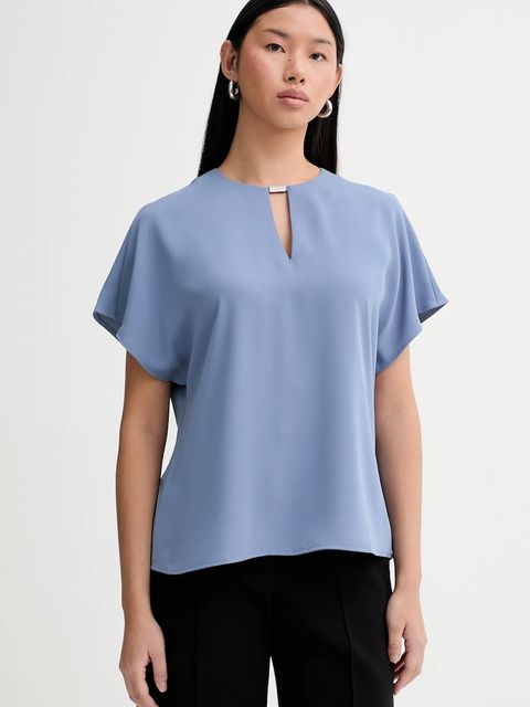 Calvin Klein bluzka damska kolor niebieski gładka LV044E902G - zdjęcie produktu nr 1