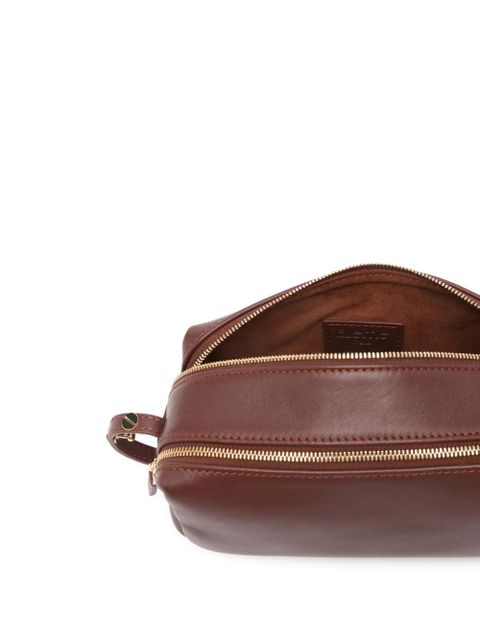 Elleme double-zip leather cross body bag - Brown