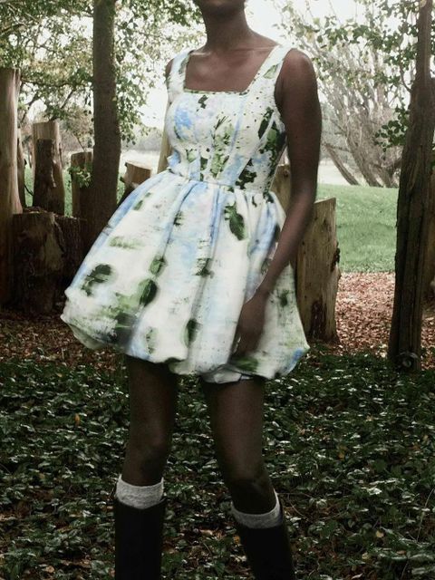 Aje Suzette floral-print balloon mini dress - Blue