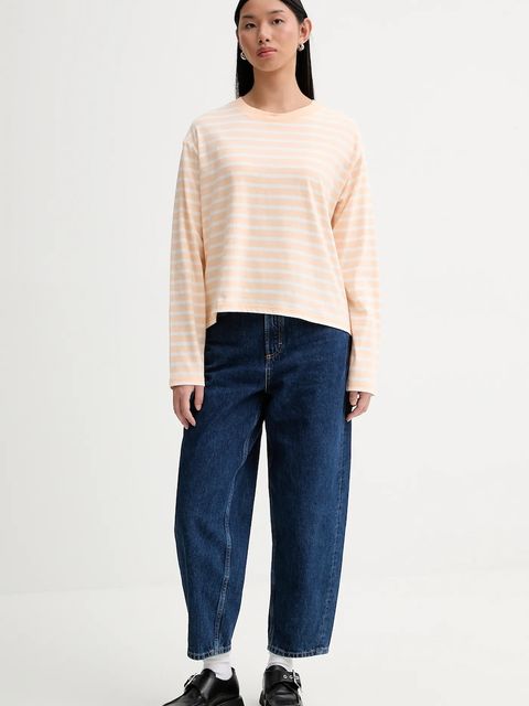 Marc O'Polo longsleeve bawełniany kolor pomarańczowy cold shoulder 5000007507