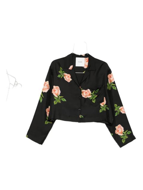 Nanushka Vally rose-print long-sleeve shirt - Black - zdjęcie produktu nr 1
