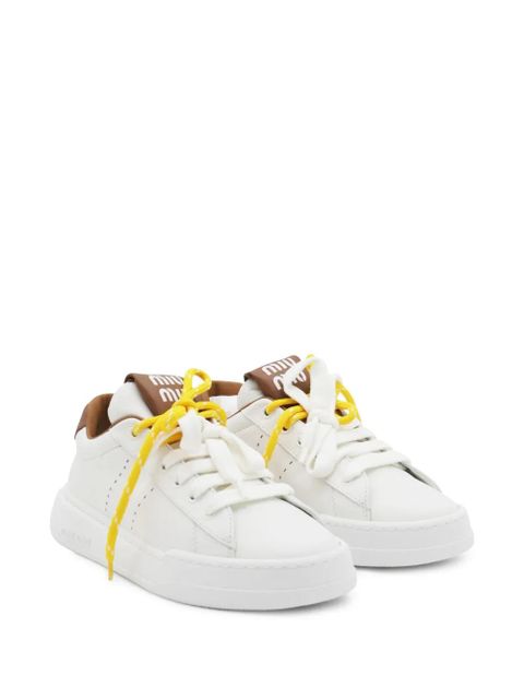 Miu Miu chunky leather sneakers - White - zdjęcie produktu nr 2