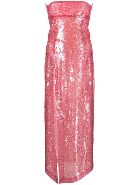 The Attico sequinned bustier midi dress - Pink - zdjęcie produktu nr 1