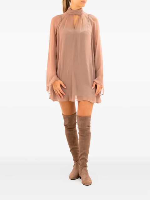 STAUD high-neck mini dress - Neutrals