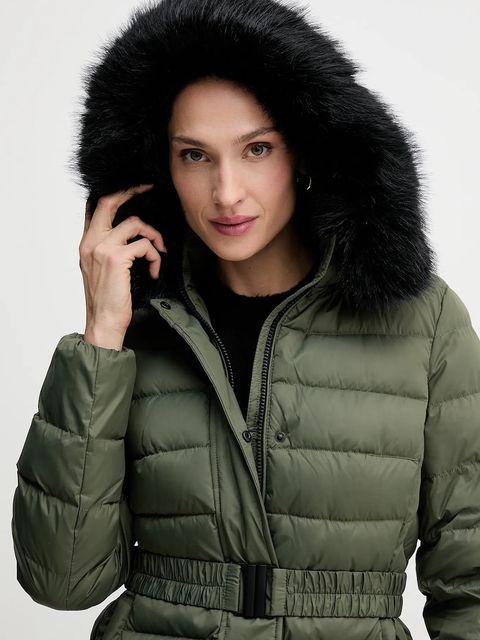 Geox kurtka puchowa CATRIA kolor zielony zimowa W5626G T3152