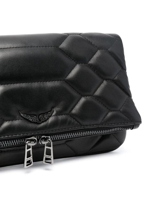 Zadig&Voltaire Rock Mat Scale clutch bag - Black