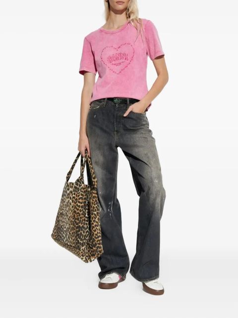 GANNI heart cotton T-shirt - Pink - zdjęcie produktu nr 2