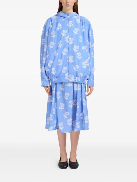 Marni floral-print zip-up jacket - Blue - zdjęcie produktu nr 2