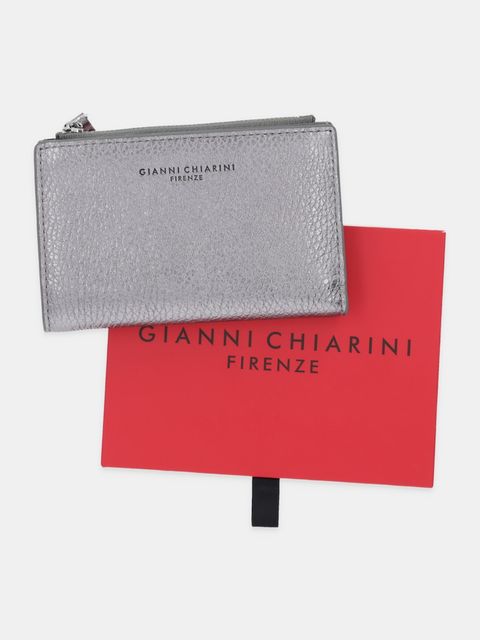 Gianni Chiarini portfel skórzany damski kolor srebrny PF.6003.GRN.LM