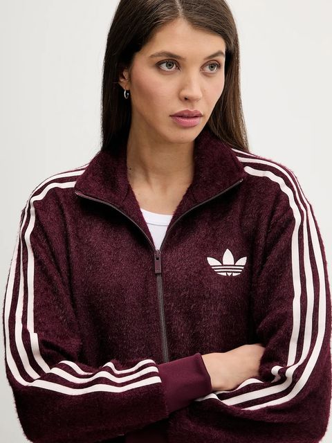 adidas Originals bluza Mohair damska kolor bordowy z aplikacją KS0428
