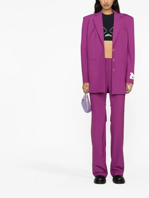 Off-White mid-rise flared trousers - Purple