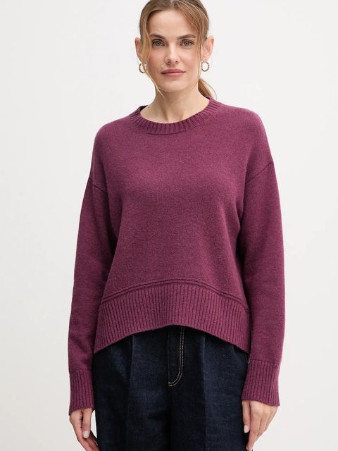 United Colors of Benetton sweter z dodatkiem wełny damski kolor fioletowy 1244D10BC - zdjęcie produktu nr 1
