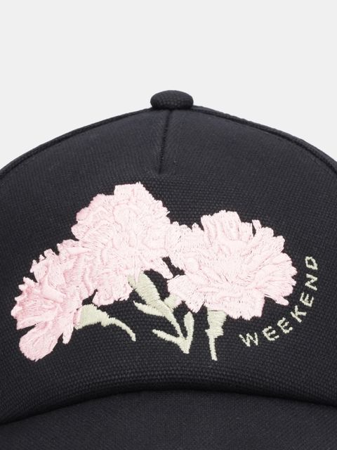 Weekend Max Mara czapka z daszkiem bawełniana AGUFO kolor czarny 2615571044600 - zdjęcie produktu nr 2