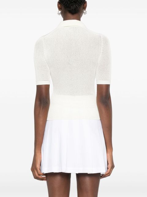 Off-White logo-embroidered polo shirt - Neutrals