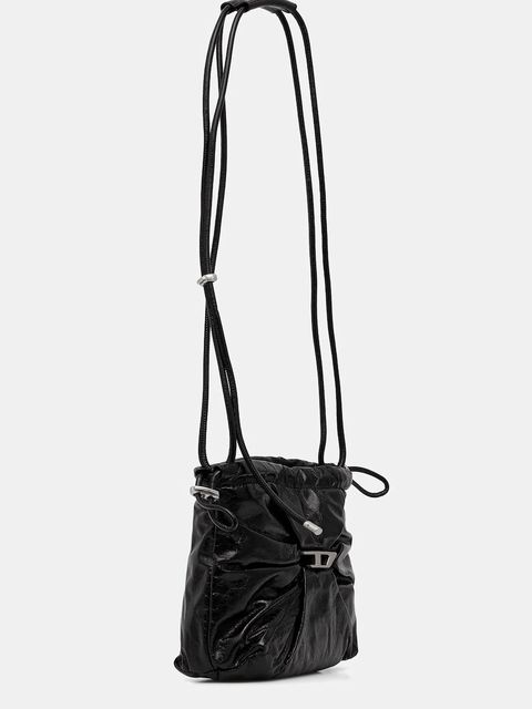 Diesel torebka skórzana SCRUNCH-D SCRUNCH-D kolor czarny X10325.P1003 - zdjęcie produktu nr 2