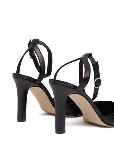 The Row ankle-strap pointed-toe flats - Black