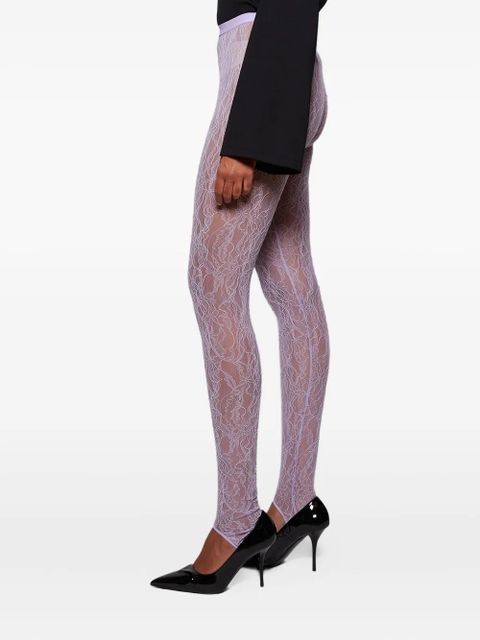 WARDROBE.NYC lace stirrup leggings - Purple