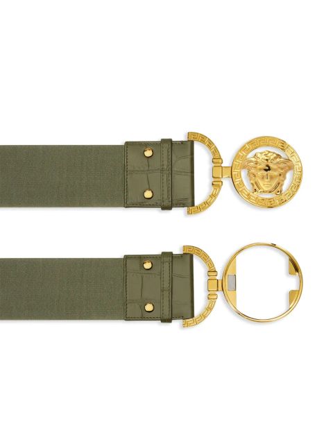 Versace Medusa '95 croc-effect leather belt - Green