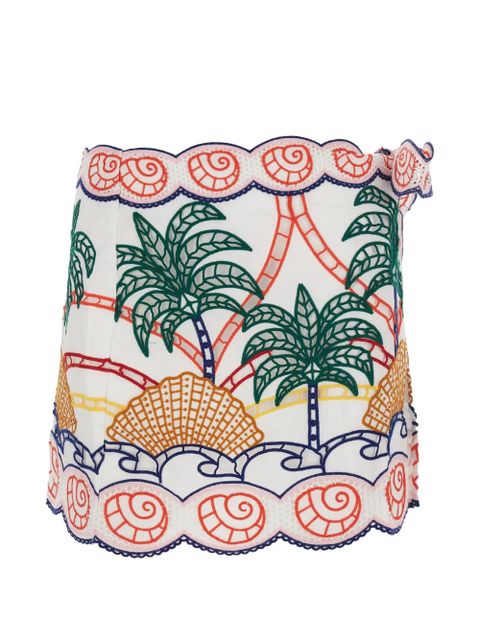 FARM Rio Richelieu cotton mini skirt - White - zdjęcie produktu nr 1