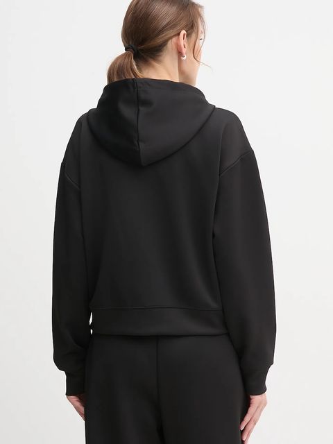 Dkny bluza KNIT JACKET damska kolor czarny z kapturem gładka P5ME7CNY - zdjęcie produktu nr 2