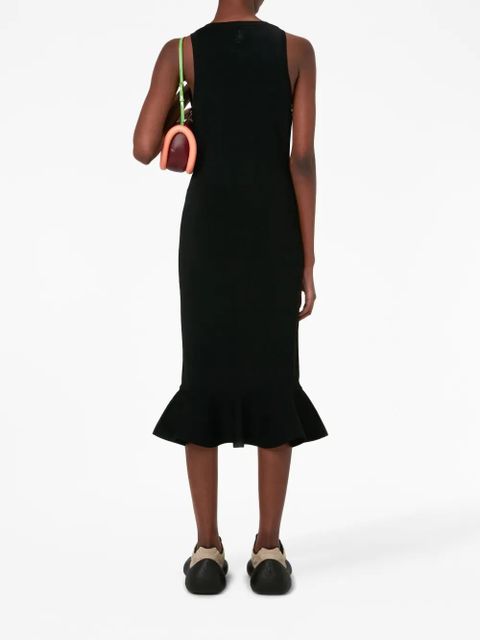 JW Anderson ruffled-trim sleeveless midi dress - Black