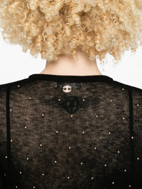 Rabanne studded long-sleeve maxi dress - Black