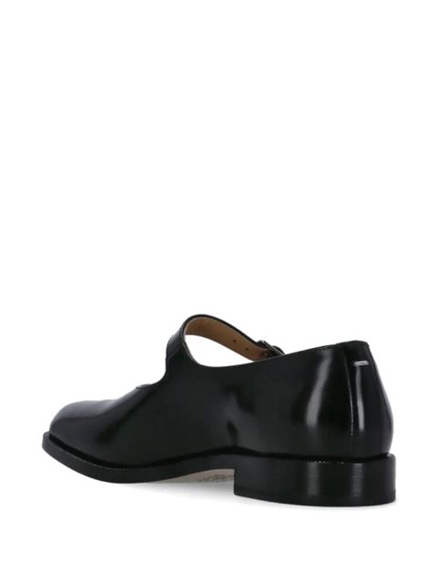 Maison Margiela Tabi buckle leather flat shoes - Black