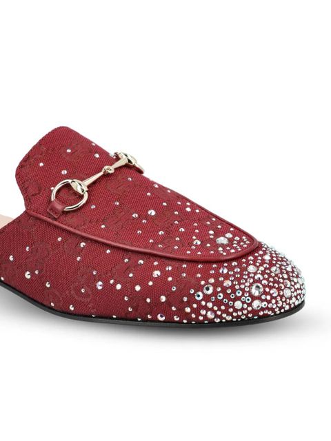 Gucci crystal horsebit princetown mules - Red