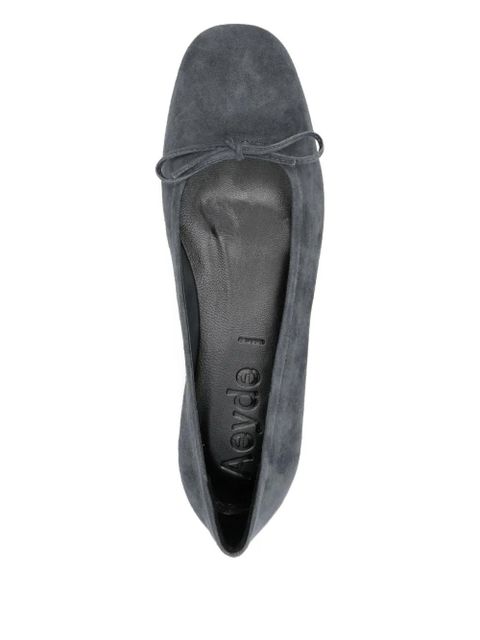 Aeyde bow-detail square-toe flats - Grey