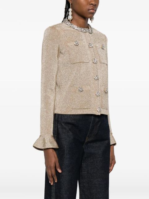 Self-Portrait crystal-embellished jacket - Gold - zdjęcie produktu nr 2