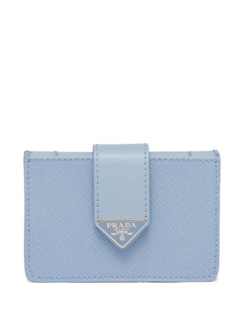 Prada Saffiano and smooth leather card holder - Blue - zdjęcie produktu nr 1
