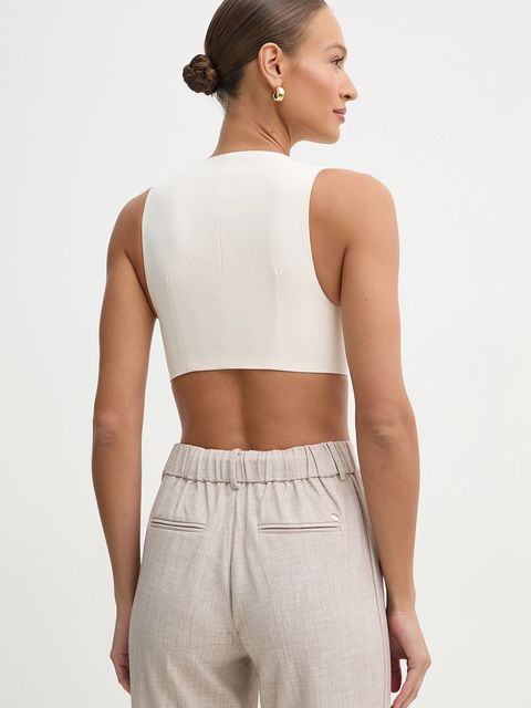 Simona Corsellini kamizelka kolor beżowy jednorzędowa P25CPTO011